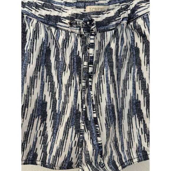 J Crew Factory Shorts Size L Ikat Print Linen Blend Blue White Beach Boho EUC - Picture 2 of 8